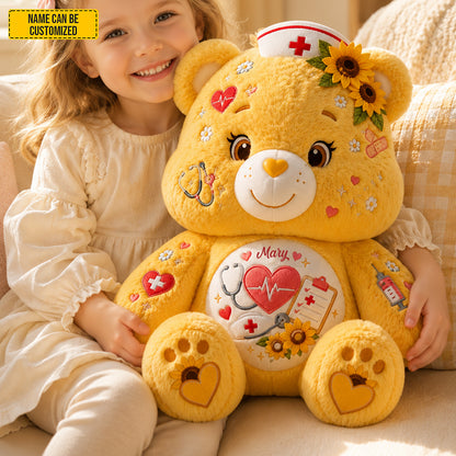 Personalized Nurse Bear Custom Shaped Pillow