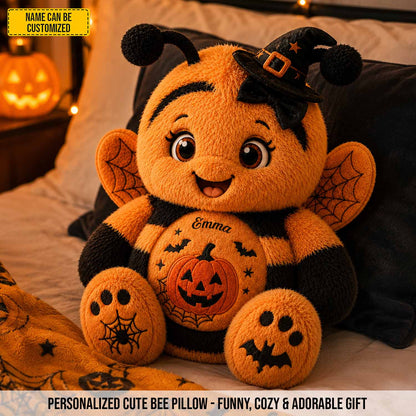 Personalized Halloween Bee Custom Shape Pillow
