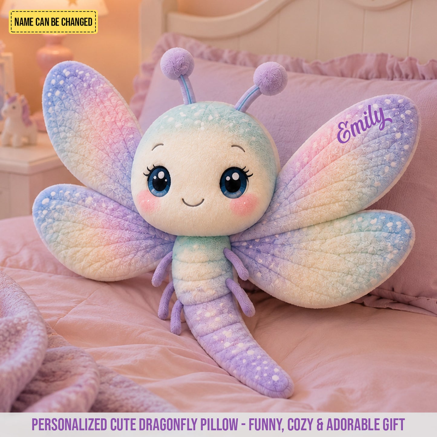 Personalized Cute Dragonfly Custom Shaped Pillow
