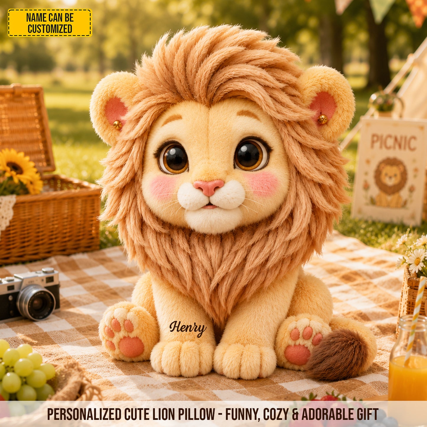 Personalized Cute Lion Custom Shaped Pillow
