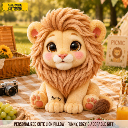Personalized Cute Lion Custom Shaped Pillow