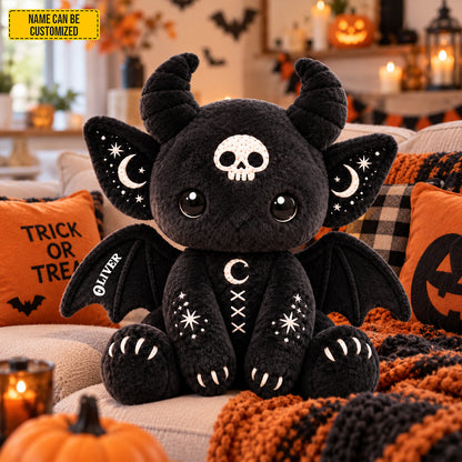 Personalized Gothic Bat Pillow – Halloween Gift