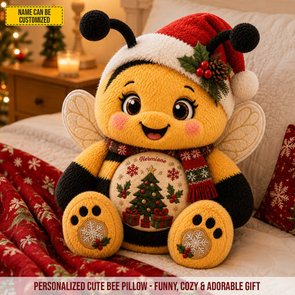 Personalized Christmas Bee Pillow