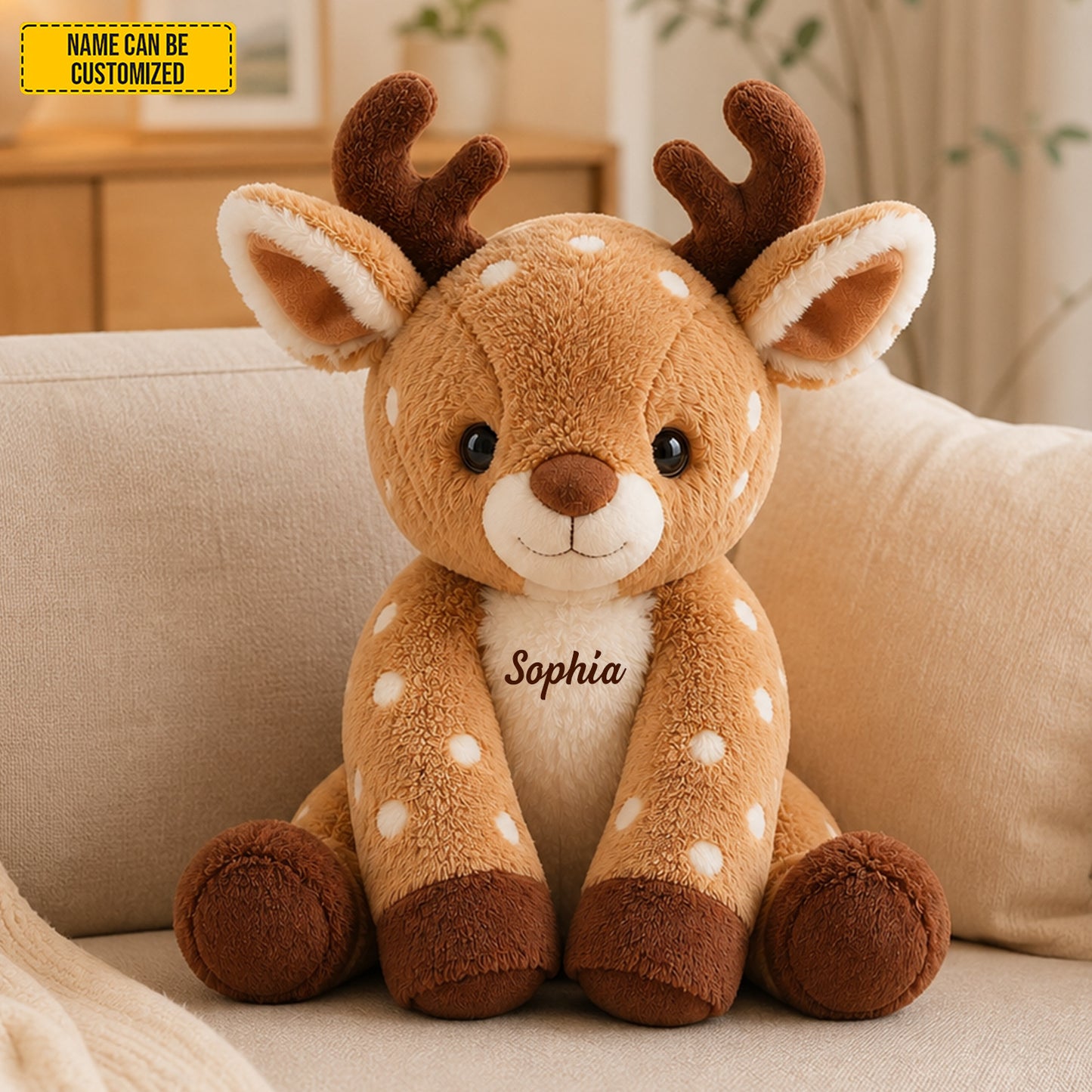Personalized Reindeer Custom Shaped Pillow