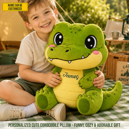 Personalized Cute Crocodile Custom Shaped Pillow