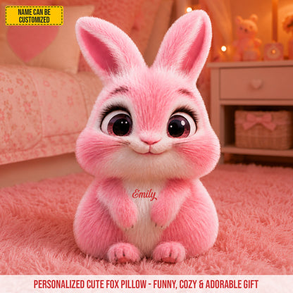 Personalized Cute Bunny Custom Shape Pillow