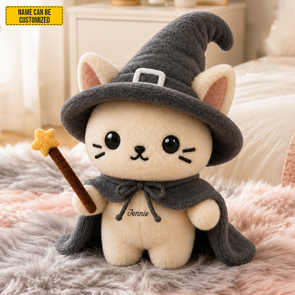 Personalized Little Kitty Witch Pillow