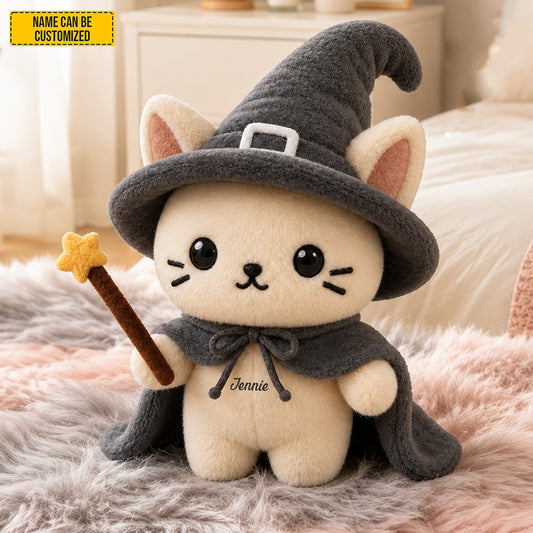 Personalized Little Kitty Witch Pillow