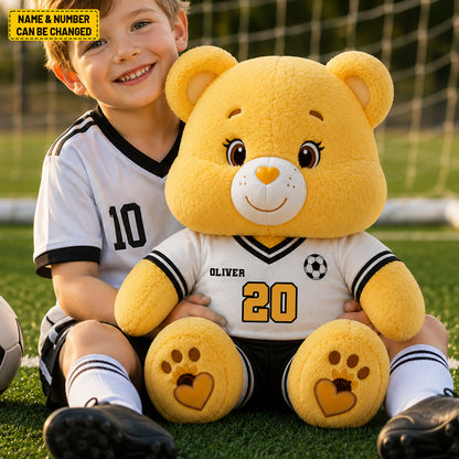 Personalized Soccer Bear Custom Shaped Pillow