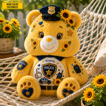 Personalized Police Bear Custom Shape Pillow