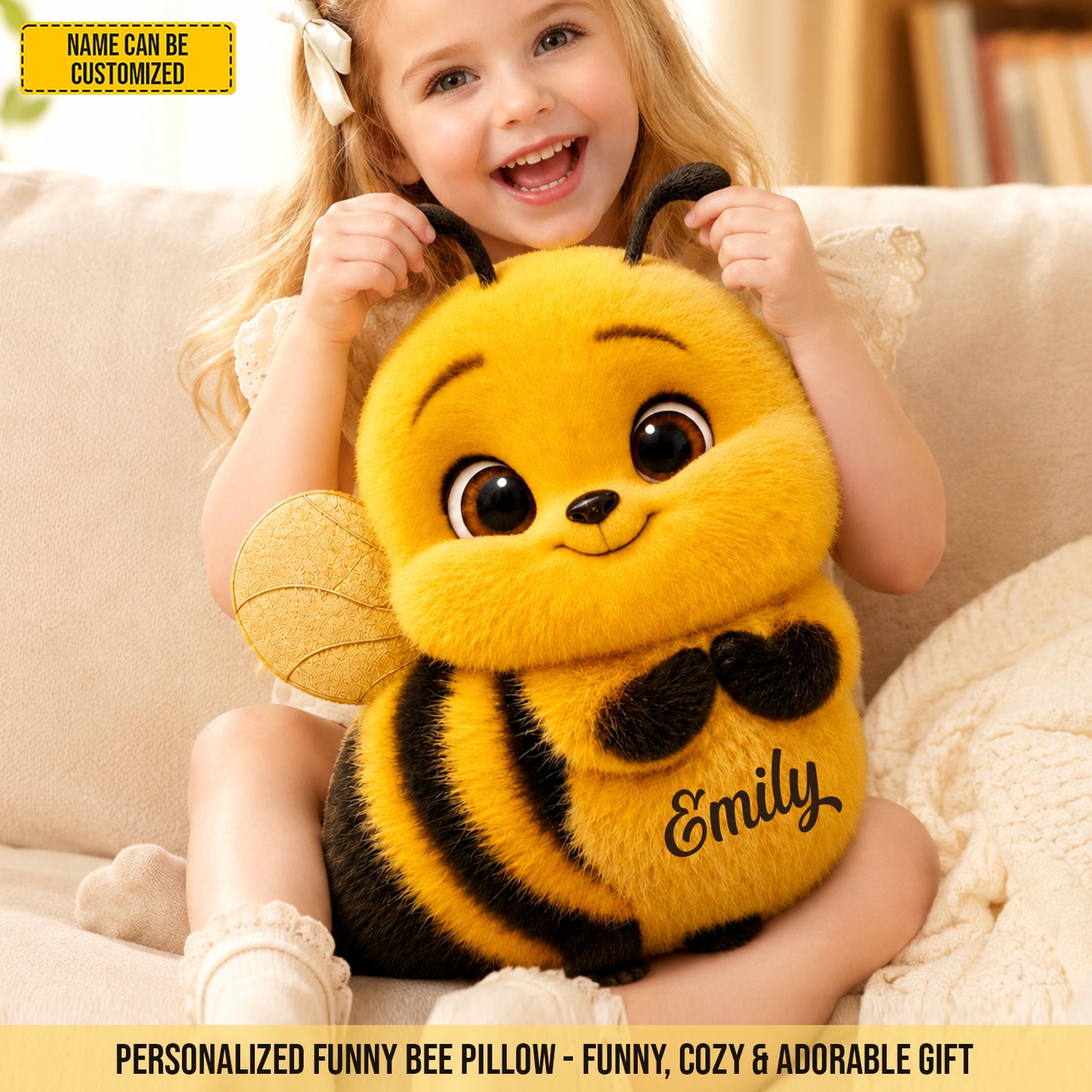 Personalized Cute Bee Shape Pillow