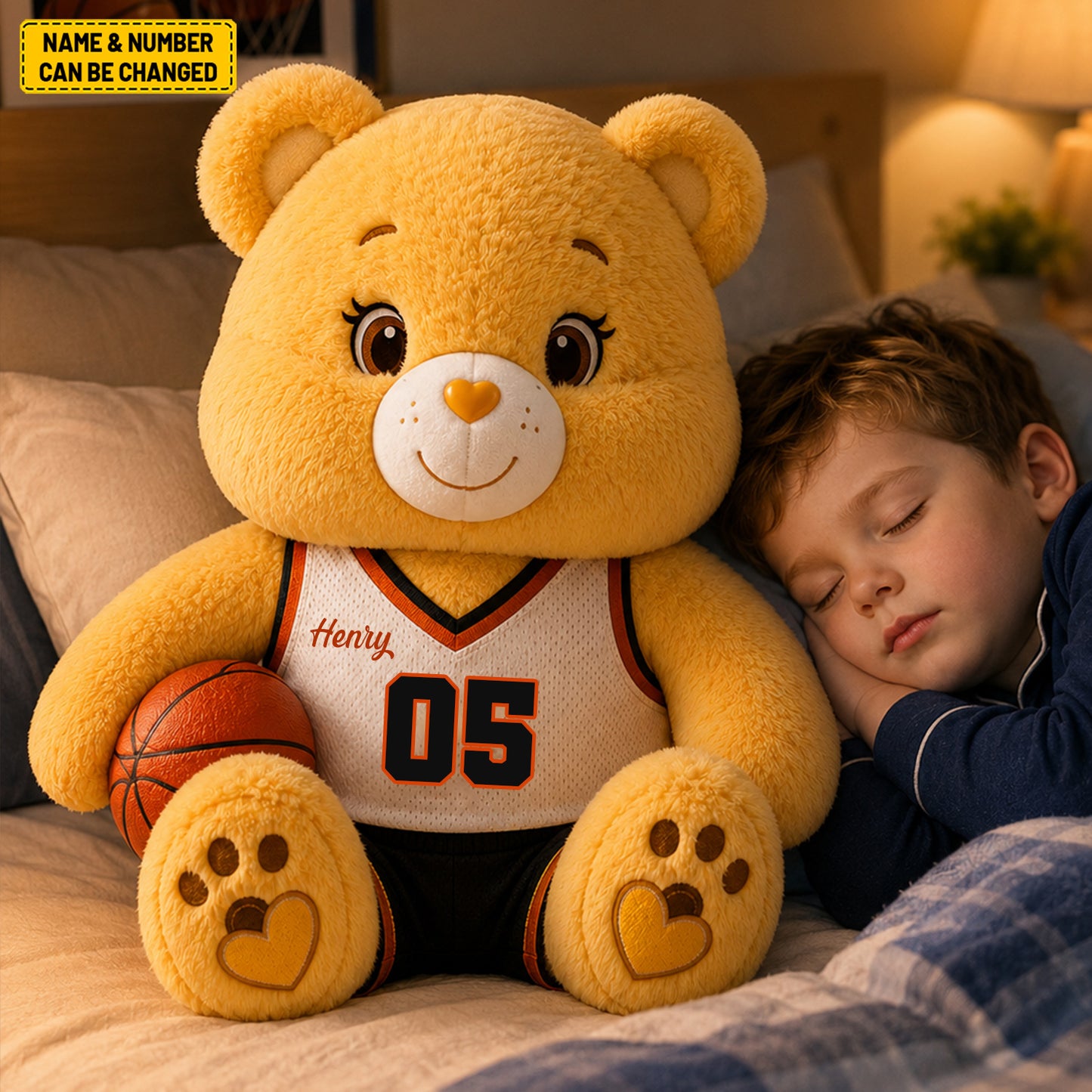 Personalized Bear Basketball Custom Shape Pillow