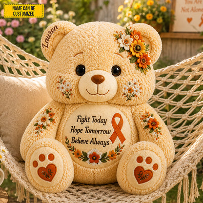Personalized Blood Cancer Bear Pillow