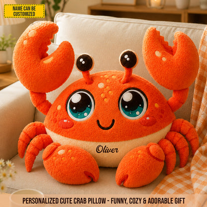 Personalized Happy Crab Custom Shape Pillow