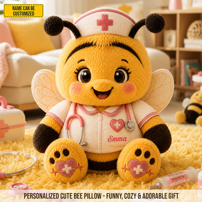 Personalized Nurse Bee Custom Shape Pillow