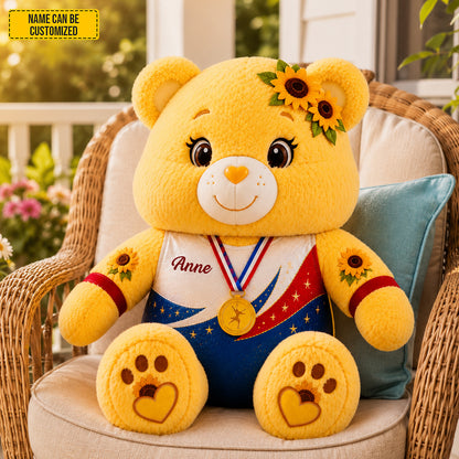 Personalized Future Gymnast Bear Custom Shape Pillow