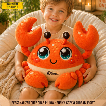 Personalized Happy Crab Custom Shape Pillow