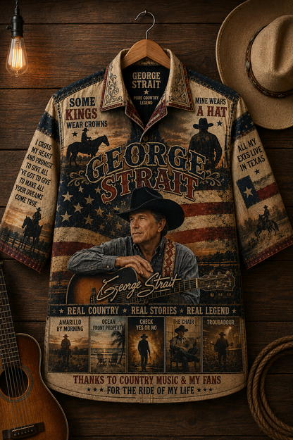 George Strait Hawaiian Shirt - Vintage Music Country Fan Gift
