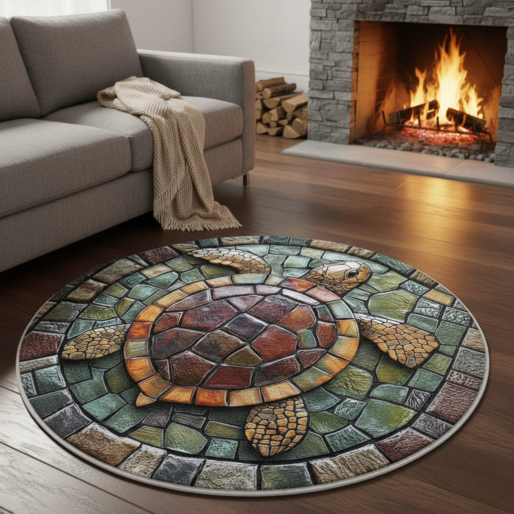 Sea Turtles Mini Decorative Round Mat