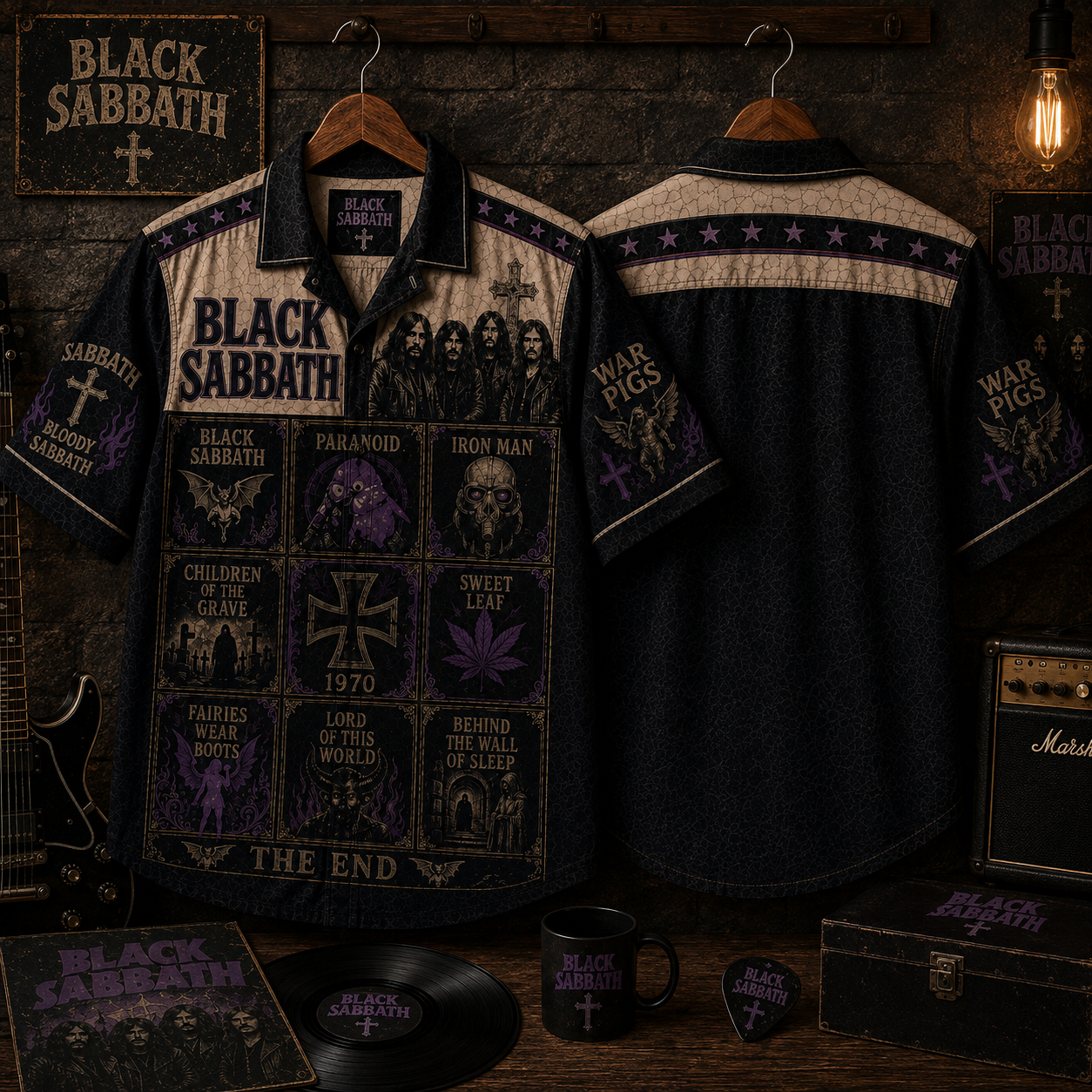 Black Sabath Hawaiian Shirt - Vintage Music Fan Gift