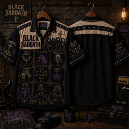 Black Sabath Hawaiian Shirt - Vintage Music Fan Gift