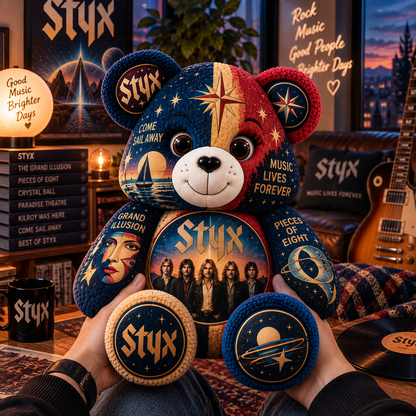 Styx Bear Custom Shaped Pillow – Classic Rock Fan Gift