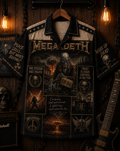 Megadeth Hawaiian Shirt - Vintage Music Fan Gift