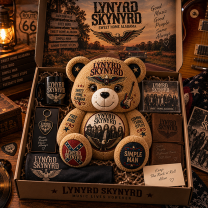 Lynyrd Skynyrd Band Bear Custom Shaped Pillow – Rock Music Legend Gift