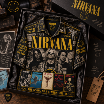 Nirvana Hawaiian Shirt - Vintage Rock Music Fan Gift