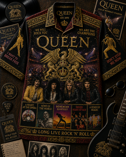 Queen Band Hawaiian Shirt - Vintage Music Rock Fan Gift 2