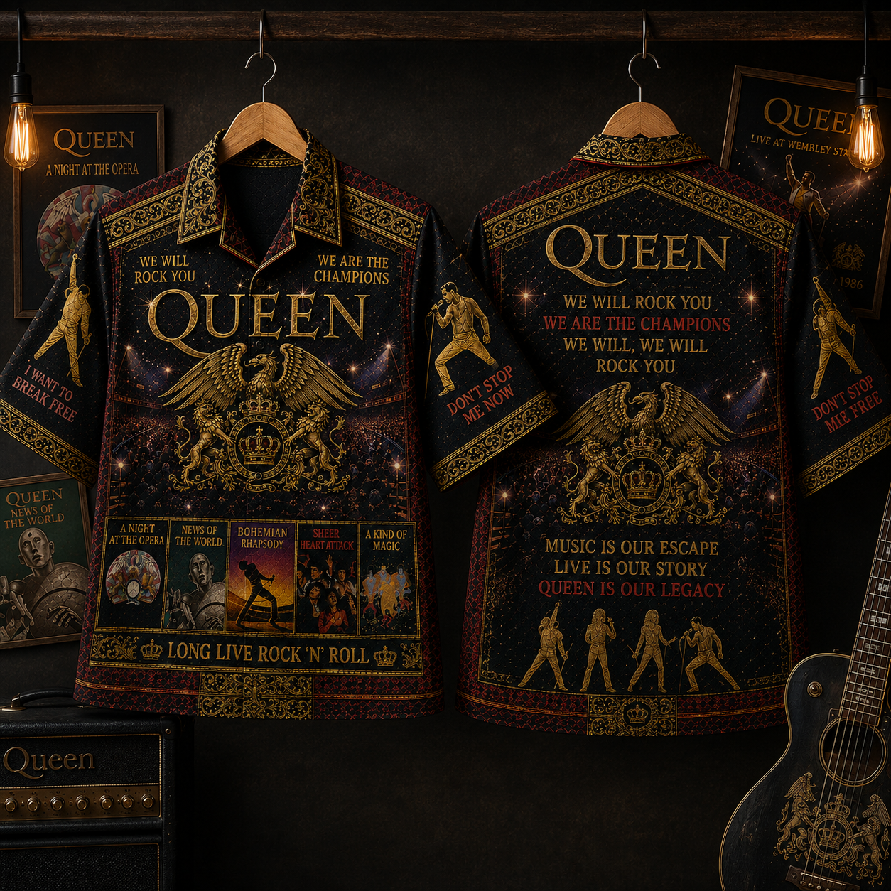 Queen Band Hawaiian Shirt - Vintage Music Rock Fan Gift 2