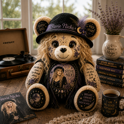 Stevie Nicks Bear Custom Shaped Pillow – Gift for Classic Music Lovers