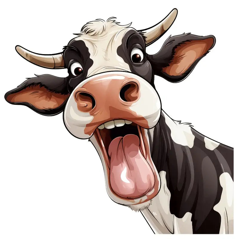 Cartoon Cow Vinyl Sticker