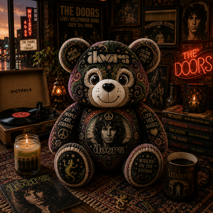 The Doors Bear Custom Shaped Pillow – Rock Music Legend Gift