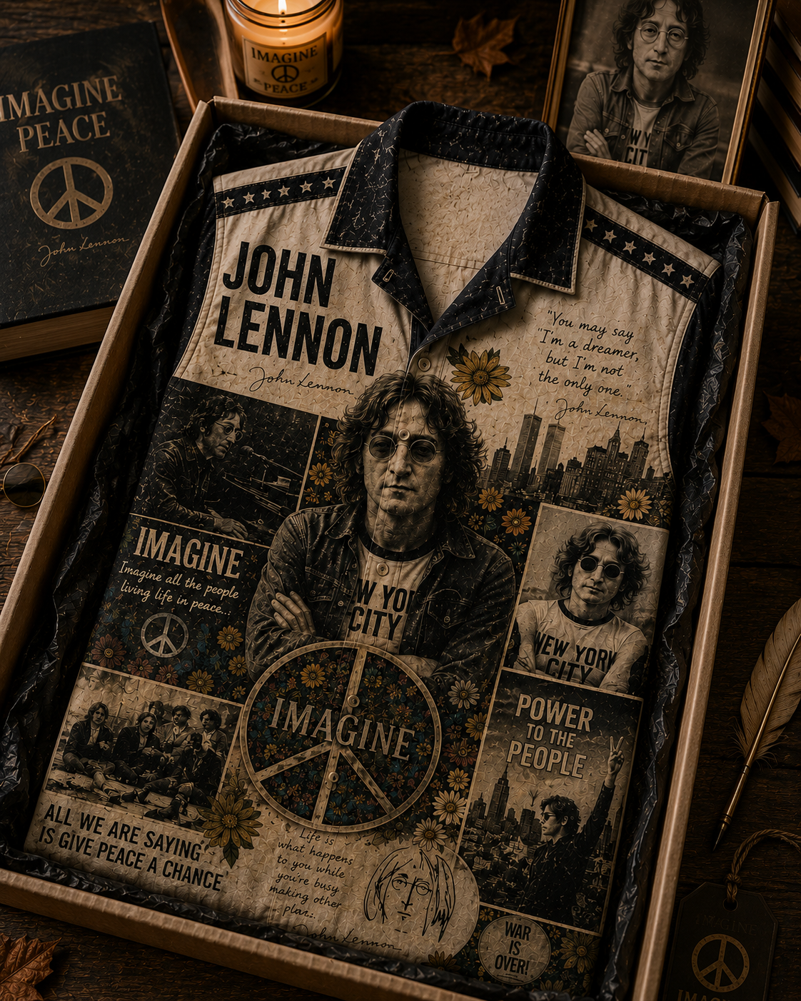 John Lennon Hawaiian Shirt - Vintage Music Fan Gift Version 2
