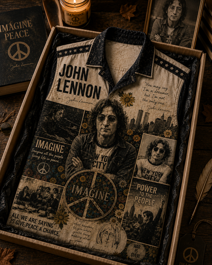 John Lennon Hawaiian Shirt - Vintage Music Fan Gift Version 2