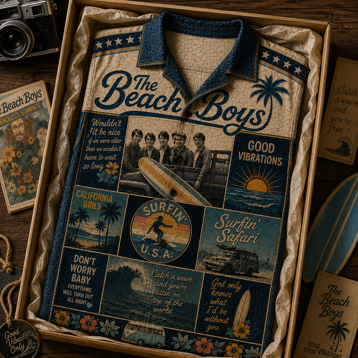 The Beach Boys Hawaiian Shirt - Vintage Music Fan Gift