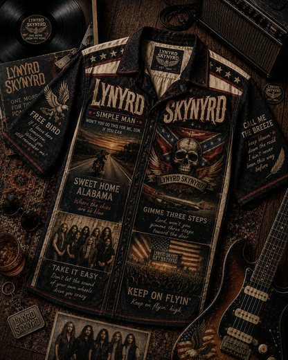 Lynyrd Skynyrd Hawaiian Shirt - Vintage Music Fan Gift