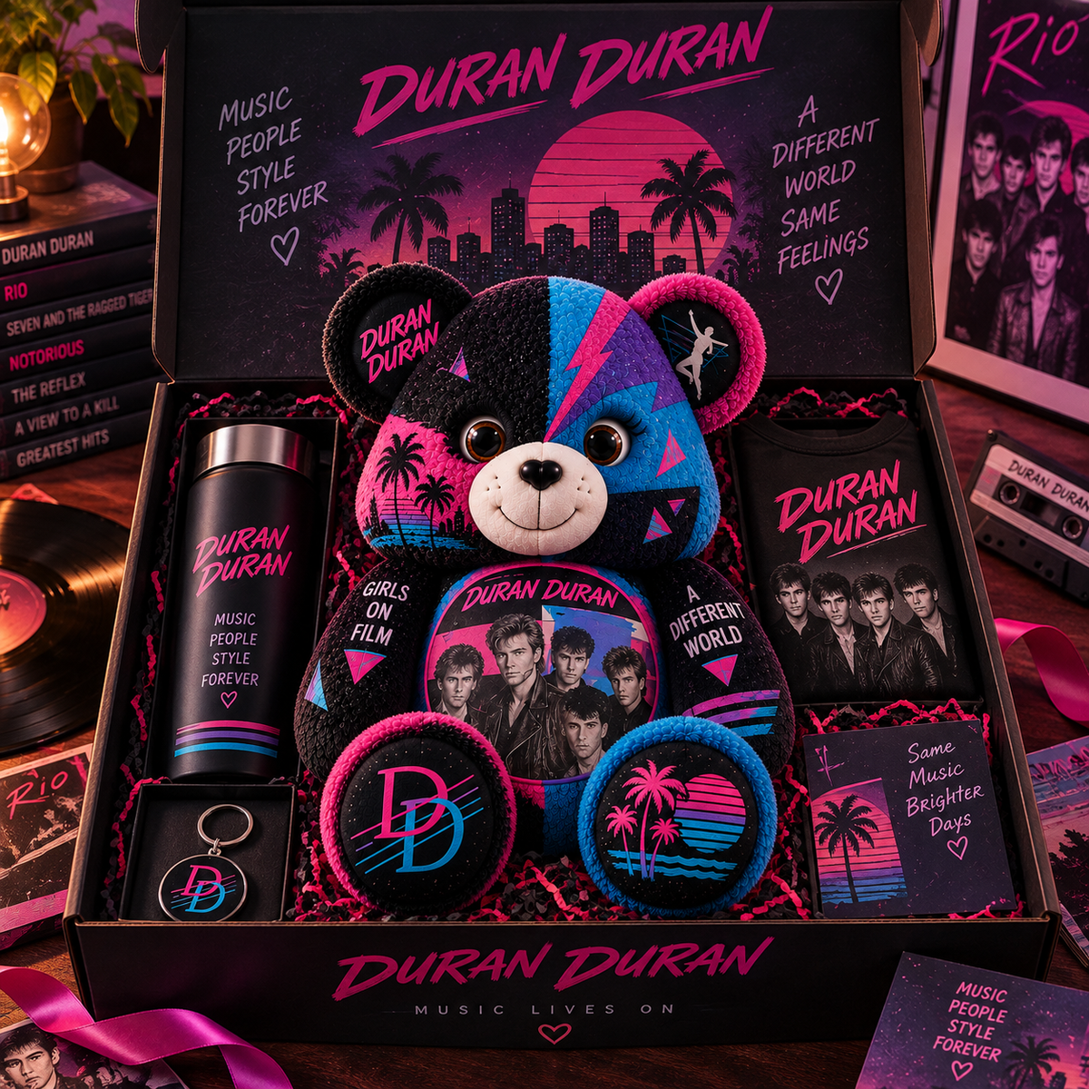 Duran Duran Bear Custom Shaped Pillow – 80s Music Fan Gift
