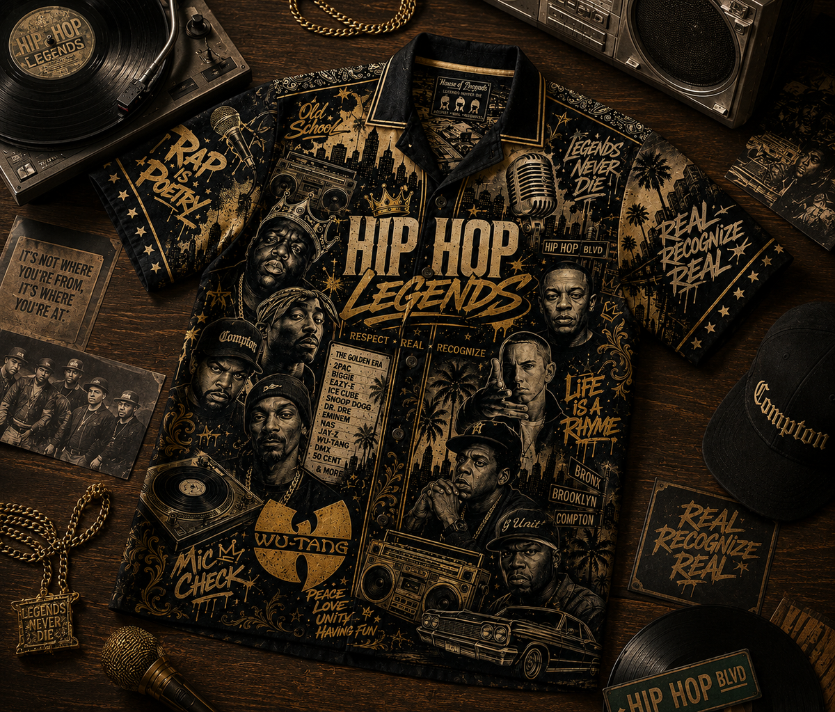 Hiphop Legend Hawaiian Shirt - Vintage Music Fan Gift