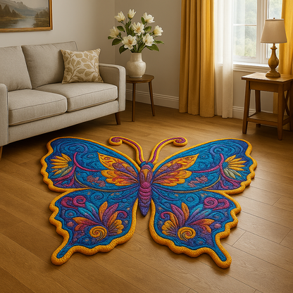 Butterfly Flowers Shaped Doormat/ Rug