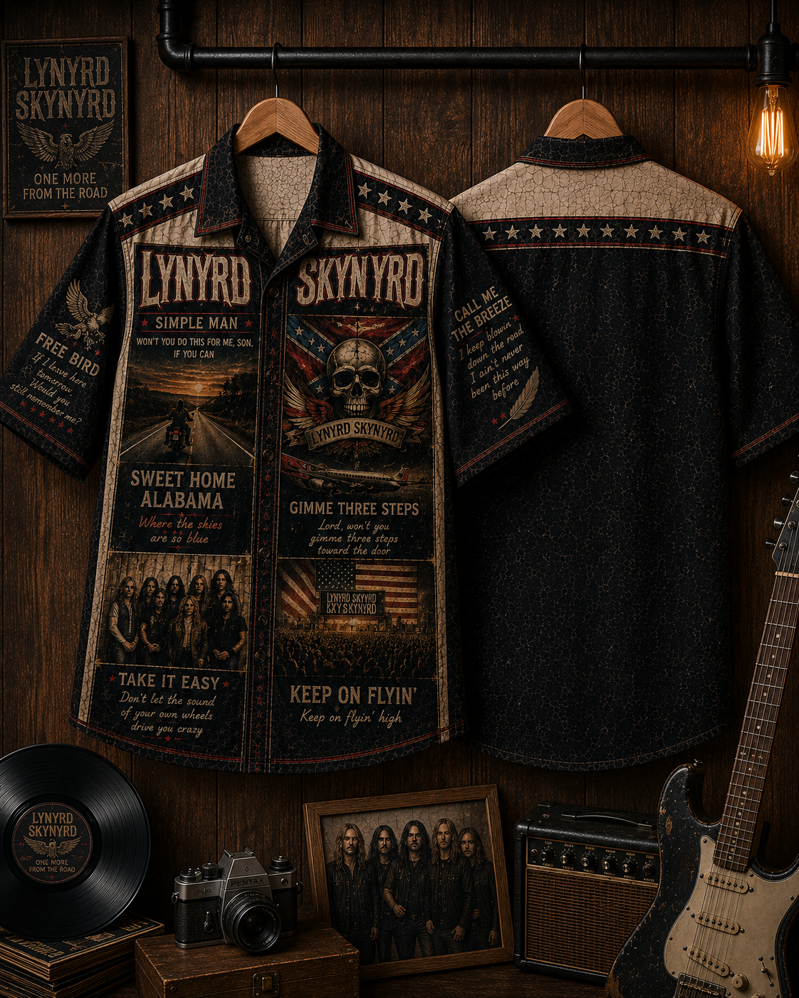 Lynyrd Skynyrd Hawaiian Shirt - Vintage Music Fan Gift