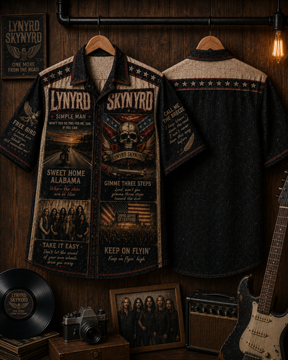 Lynyrd Skynyrd Hawaiian Shirt - Vintage Music Fan Gift