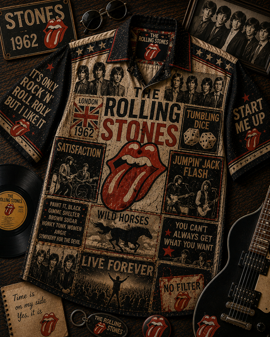 The Rolling Stones Hawaiian Shirt - Vintage Music Fan Gift
