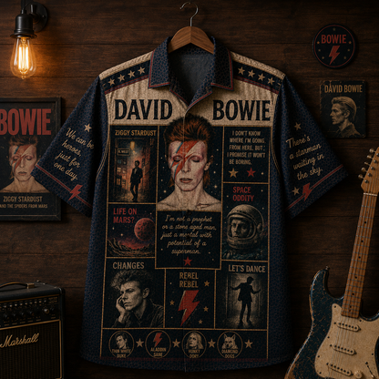 David Bowie Hawaiian Shirt - Vintage Music Fan Gift