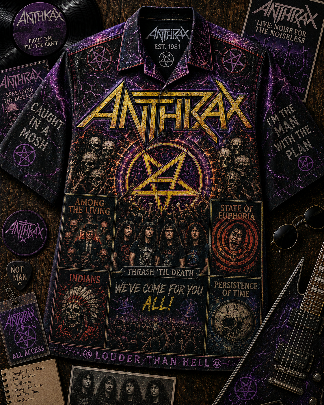 Anthrax Band Hawaiian Shirt - Vintage Music Rock Fan Gift