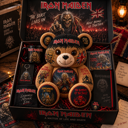 Iron Maiden Bear Custom Shaped Pillow – Rock Music Legend Gift