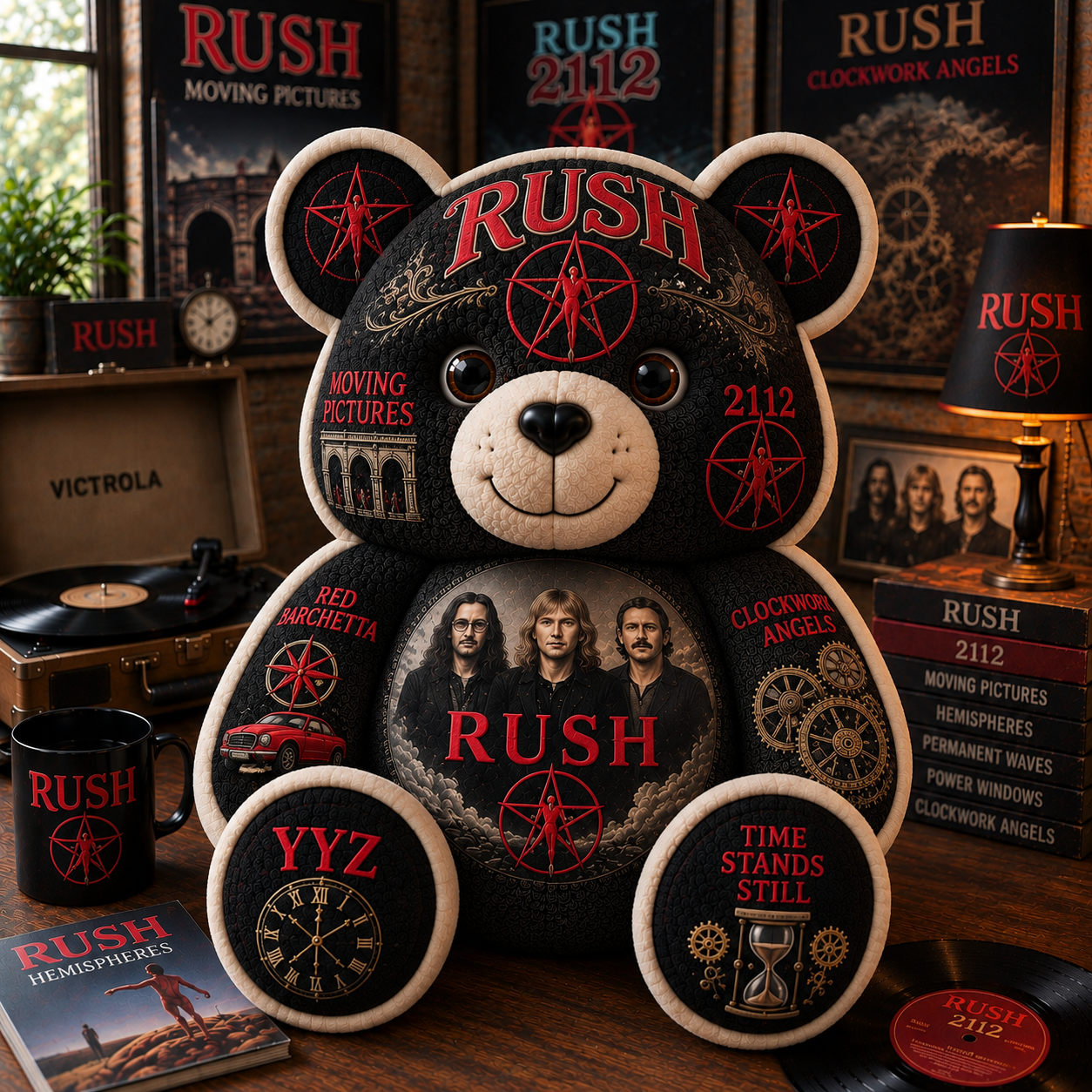 Rush Bear Custom Shaped Pillow – Progressive Rock Music Fan Gift