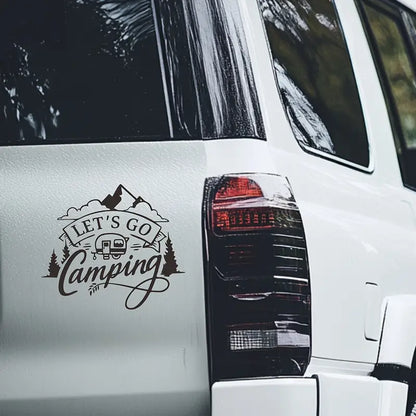 Let's go camping vinyl Sticker