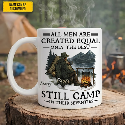 Personalized Camping White Mug – Gift for Husband, Dad, Outdoor Lovers